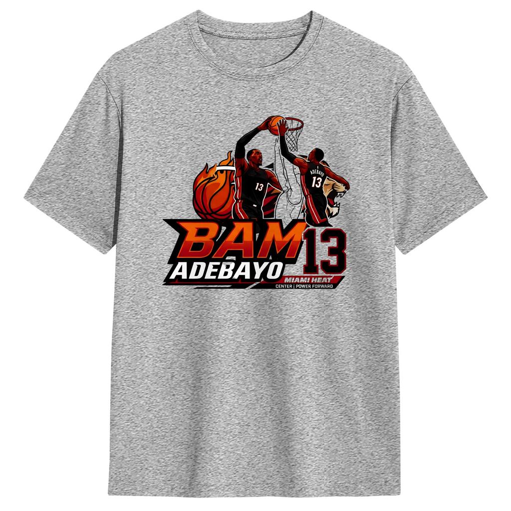 Bam Adebayo 13 Poster TShirts Unisex Funny 100 Cotton Tee Shirt Crew Neck Short Sleeve T Shirt Classic Tops