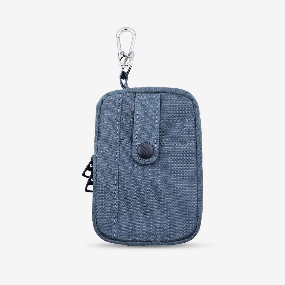 Portable Canvas Earphone Bag Square with Hanging Hook Mini Storage Bag Solid Color Ultralight Travel Coin Purse