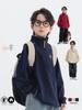 Boys' 2025 Winter Fleece-Lined Half-Zip Pullover Hoodie for Medium and Older Children