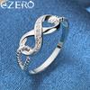 ALIZERO 925 Silver Zircon 8-Shape Ring for Women Wedding Rings Engagement Band Eternal Manifesto Jewelry Couple Gift