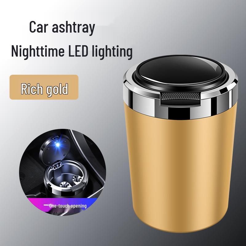 Dongfeng Car Ashtray: Stainless Steel, Flip-Top, Trendy Design