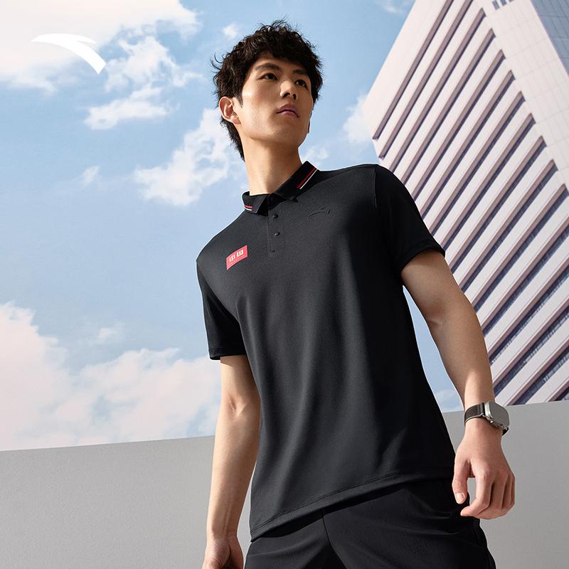 Anta Training Series Color Block Soft Comfortable Breathable Versatile Short Sleeve Polo Shirt Men tops 152527139-3