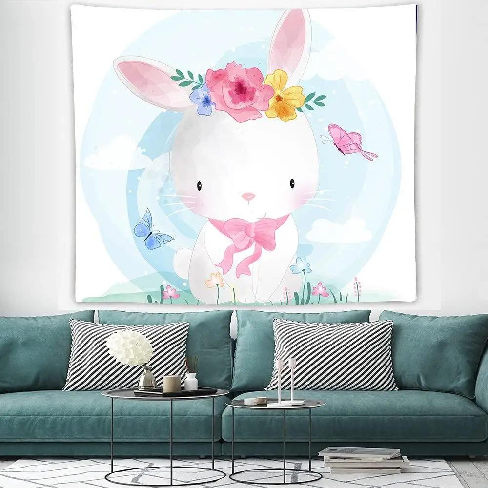 Cartoon Animal Tapestry For Children Boy Girl Bedroom Decoration Birthday Gift Cute Swan Bear Wall Hanging Kawaii Wall Tapestry