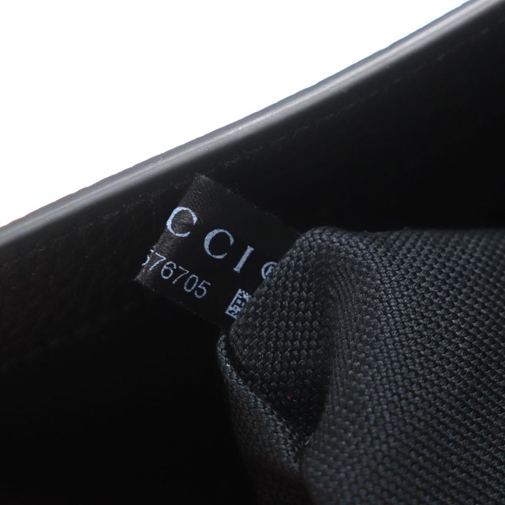 Gucci Clutch Bag Flap-type Business Case Black Leather Mens 816755 Used
