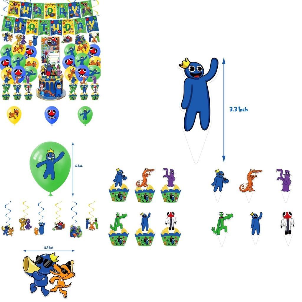 Roblox Rainbow Friends Party Supplies Kit With Banner Cake Topper Balloons And More!