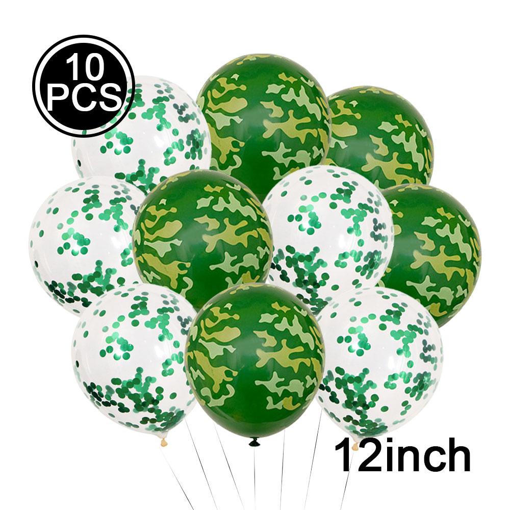 Military Camouflage Balloon Set Metal Latex Balloon Children's Birthday Camouflage Party Background Decoration Photo Taking