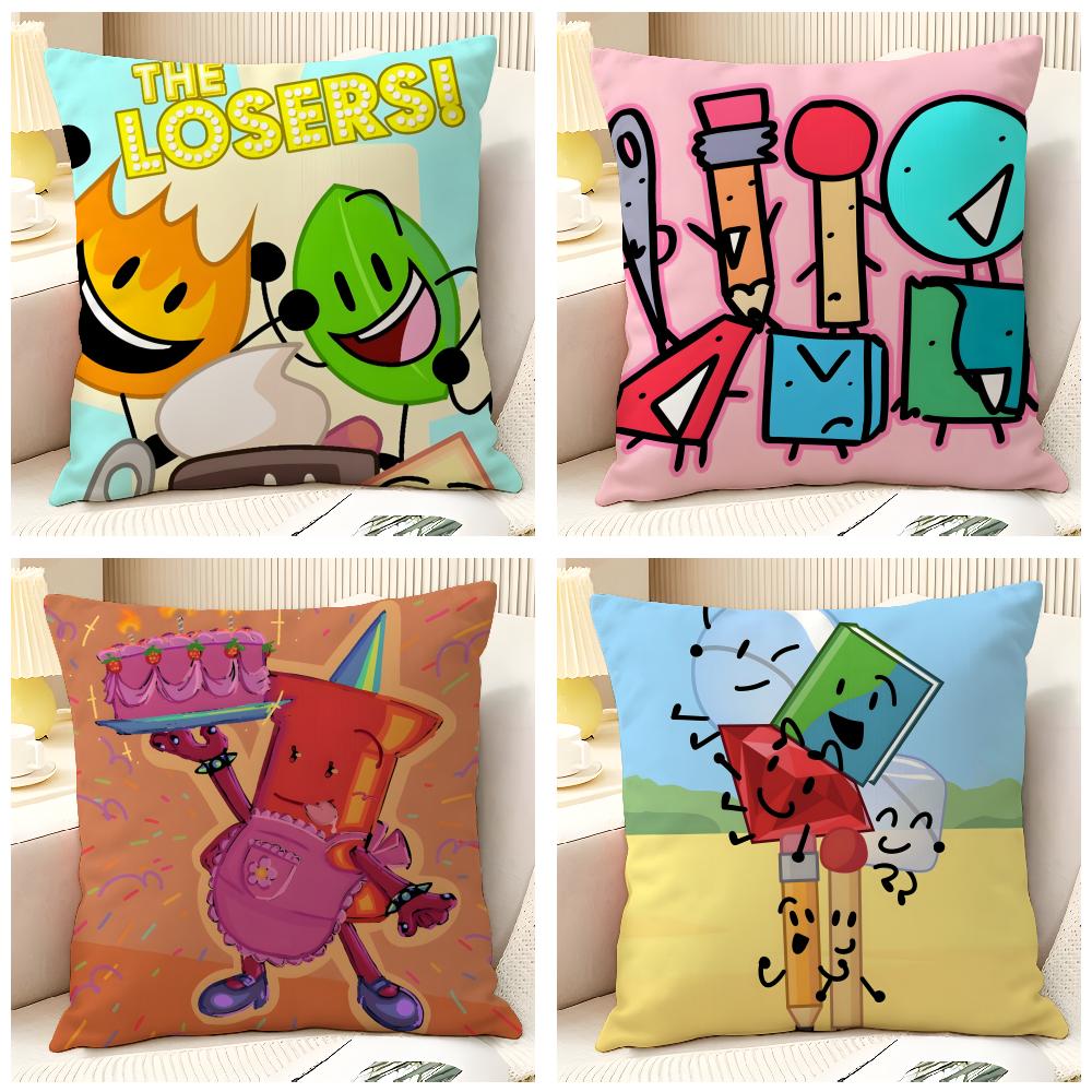 Game Bfdi B-Battle For Dream Island 1 Pillow Case Natural Linen Pillow Case Double-Sided Decor Sofa Pillowcase Home Decor