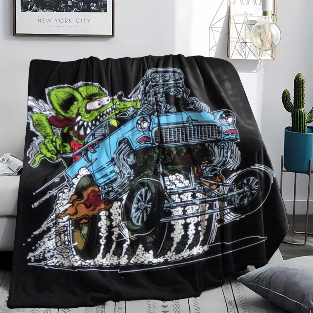 1 szt. Flanelowy Koc z Nadrukiem Kreskówkowym, Wysoka Jakość, Wygodny na Wszystkie Pory Roku, Wystrój Domu, Ciepło i Komfort, Idealny na Prezent Świąteczny lub Urodzinowy