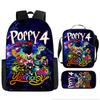Poppy's Playtime 4 Elementary School Bag Nightmare Critters Large Capacity Backpack 3-piece Set