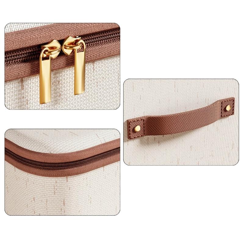 Atmungsaktive Aufbewahrungsbox aus Baumwolle und Leinen mit staubdichtem Deckel mit Reißverschluss für Kleidung, Bettwäsche, Heimorganisationsbedarf