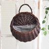 Wall Mounted Rattan Basket Hanging Planter Basket Handmade Wicker Flower Pot Home Garden Decor Woven Rattan Vase Baskets