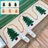 Xmas Faux Cashmere Kitchen Carpet Christmas Tree Bedside Rugs Anti Slip Door Bath Mat Gingerbread Man Floor Mat Navidad Decor