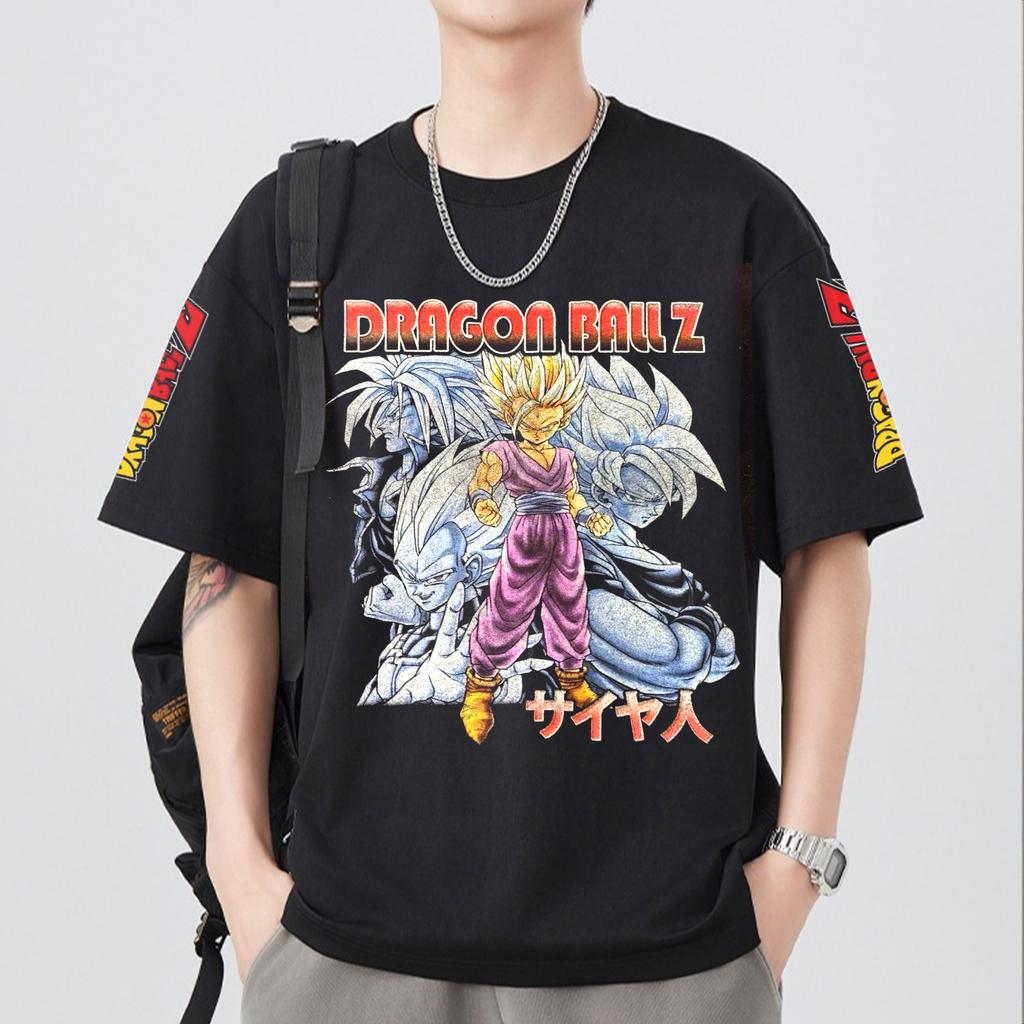 Dragon Ball Z Εκτύπωση Κοντομάνικο Βαμβακερό T-Shirt Son Goku Vegeta Unisex Γυναικεία Ρούχα Harajuku Yk Tee Vintage Casual T-Shirt Μπλούζες