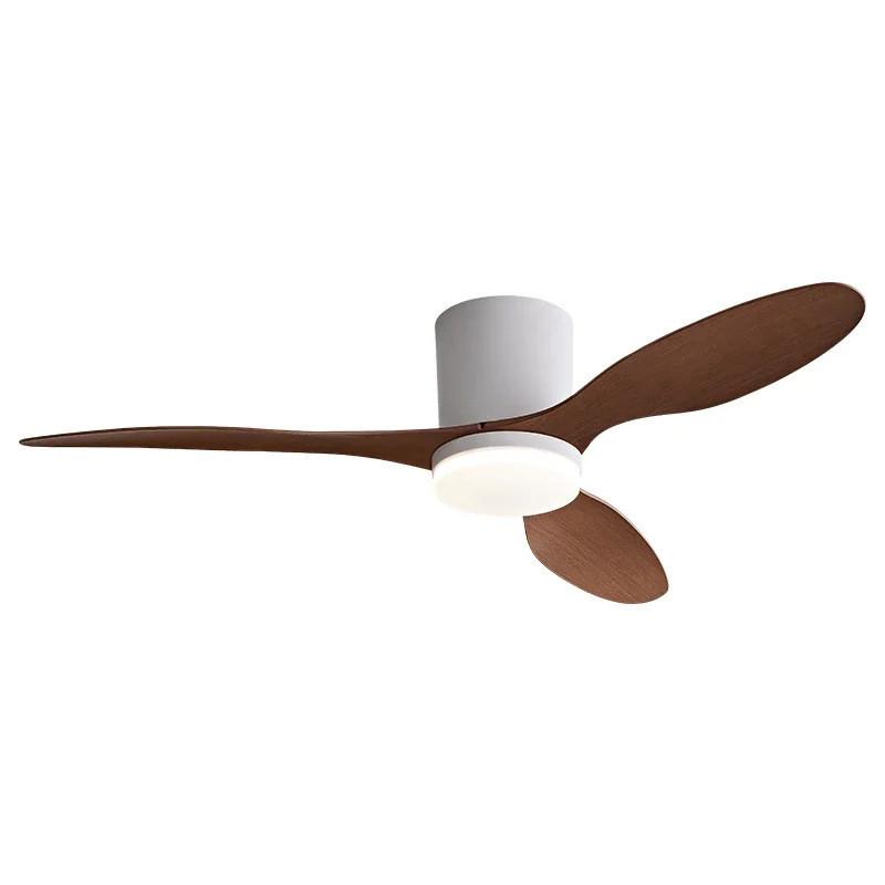 Bedroom Variable Frequency Ceiling Fan Lamp Retro Simple Suspended Lighting Fan Household Silent Ceiling Fan Light