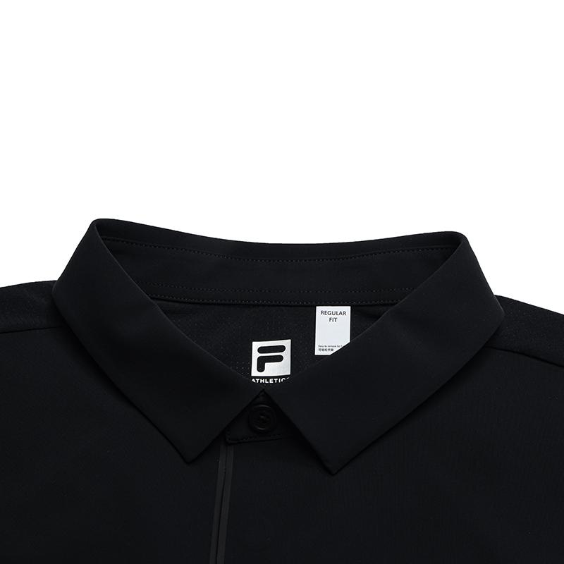FILA Fitness Cool Dry Simple Polo Shirt Men tops Deep-Black A51M631101FBK