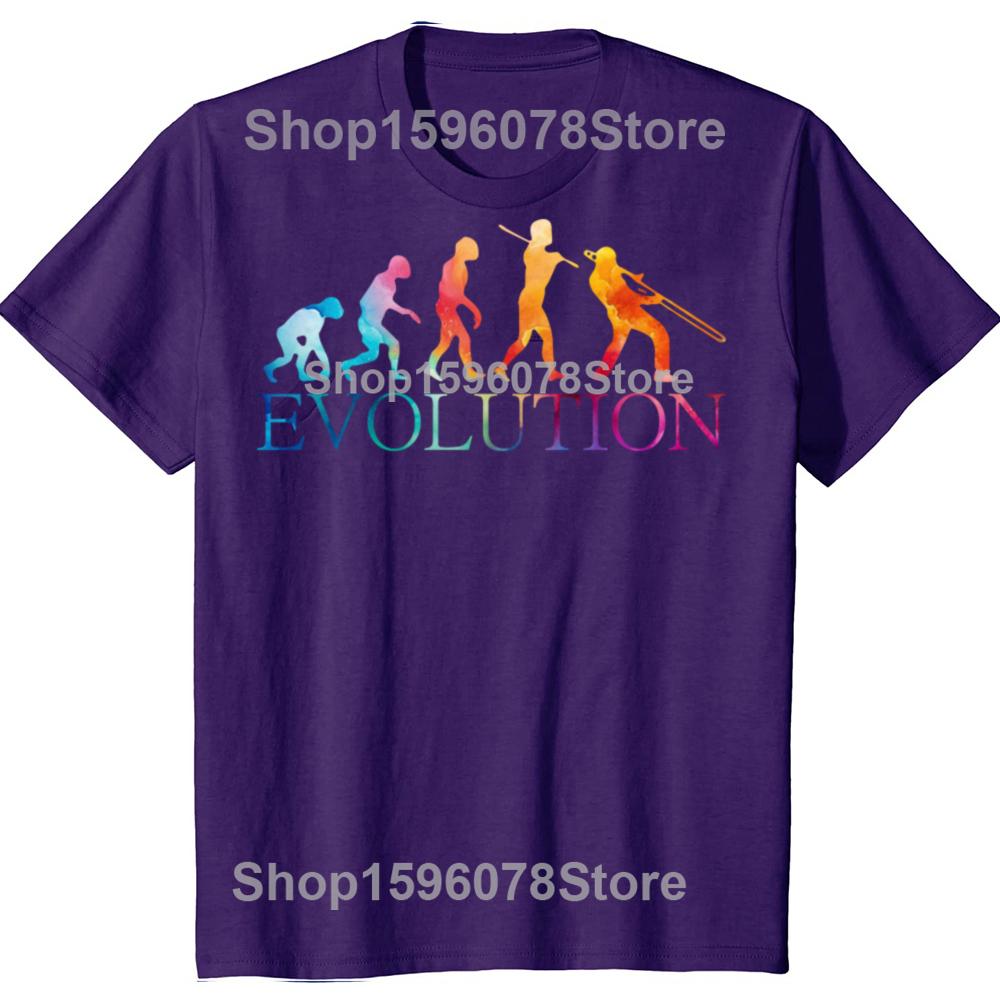 Jazz Trombone Player Evolution Of Man T Shirts Graphic Streetwear Short Sleeve Birthday Gifts Summer Style T-shirt Mens Clothing