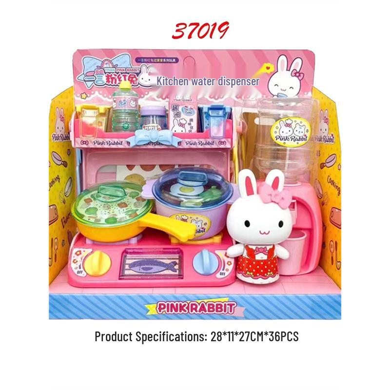 Růžový králíček Mini toaletní stolek a zmrzlinárna Hrací set pro dívky