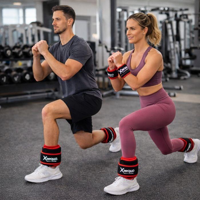 Set de 2 Bandes Lestées Ajustables 1 kg – Poignets ou Chevilles, Fermeture Scratch, Entraînement Fitness et Renforcement