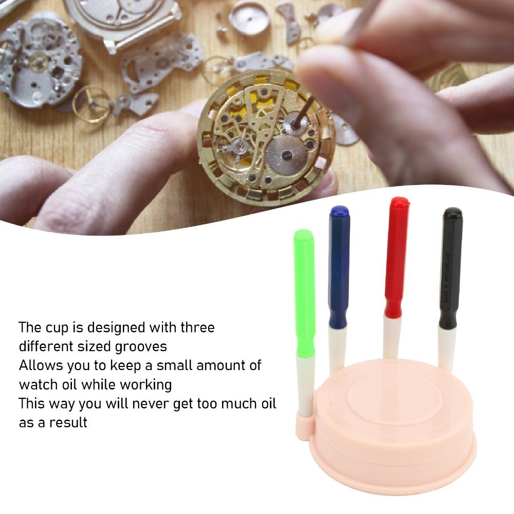 4pcs Complete Integrated Set Watch Oil Pen Watch Lubricating Tool Mechanical Watch Refueling