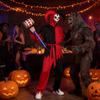 Set Costume Clown Horror di Halloween in Tessuto Poliestere per Cosplay e Feste a Tema