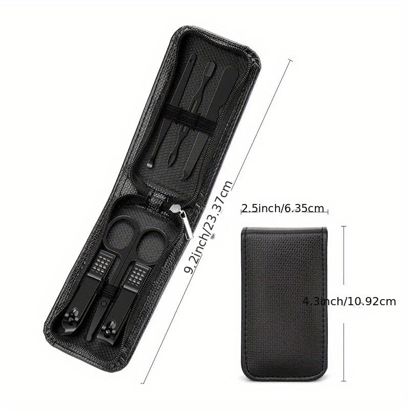 6pcs Professional Manicure & Pedicure Kit: Stainless Steel Nail Clippers, Cuticle Nippers, Ear Spoon - Includes Storage Case