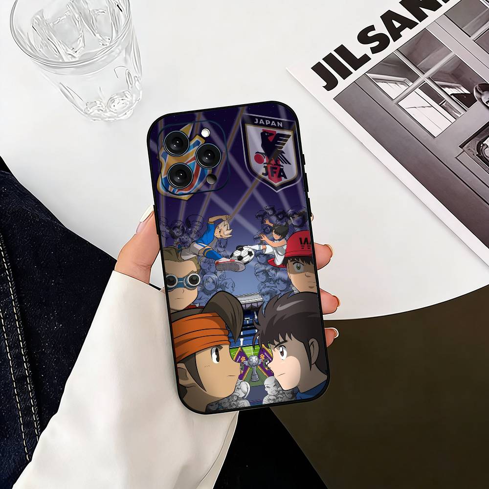 Inazuma Anime E-Eleven Handyhülle Für iPhone 17,16,15,14,13,12,11 Plus,Pro Max,XS,Weiche Silikon Schwarze Hülle