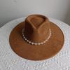 Fedora Suede Wide Brim Hat Unisex Western Wide Brim Rancher Hat Pure Suede Jazz Hat Horse Riding Party Gift Hat Wide Brim Hat