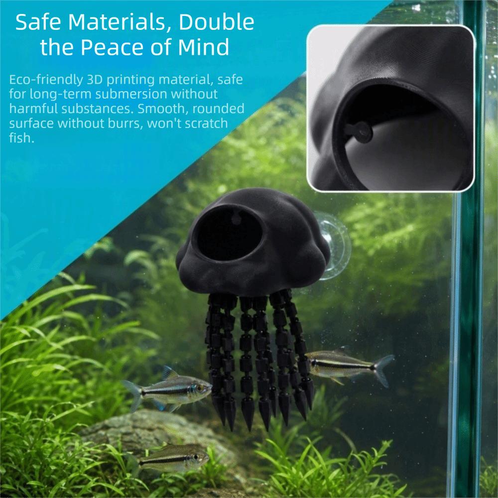Jellyfish Shape Fish Shrimp Shelter Ornament 3D Printed Fish Tank Hiding Cave  Betta Fish