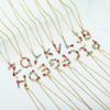 Colourful Crystal CZ 26 Capital Initial Letters Pendant Necklace For Women Gold Pendant Necklace Initial Jewelry