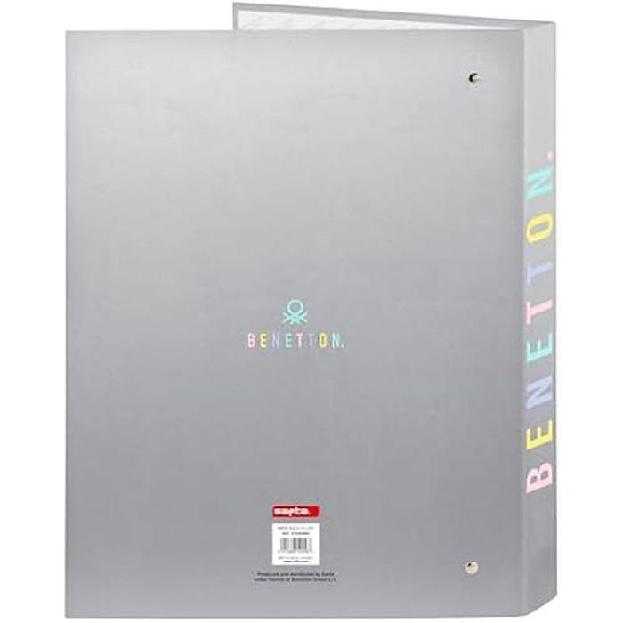Pořadač - SAFTA - M067 Benetton - Stříbrný - 4 kroužky - Pohodlný a všestranný