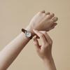 Authorized Dealer Matow Watch Aura Round Silver Black Leather mw008001 [MATOW] Women's