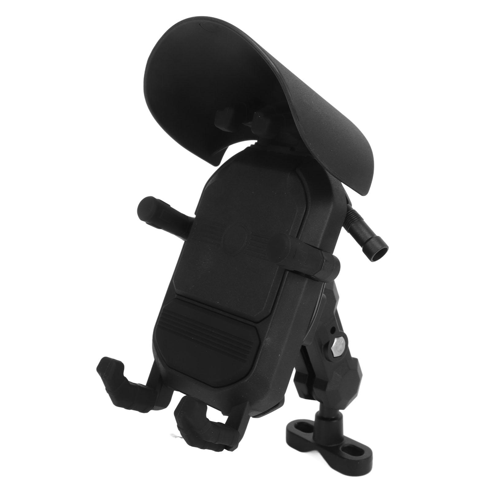 Support Téléphone Moto 15W Charge Rapide Sans Fil Absorption des Chocs Ajustable Pour NINJA 250 300 400 650 black