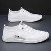 Herrenlederschuhe, atmungsaktive koreanische Version Freizeitschuhe mit weichen Sohlen und weichen Oberflächen, vielseitige rutschfeste weiße Schuhe