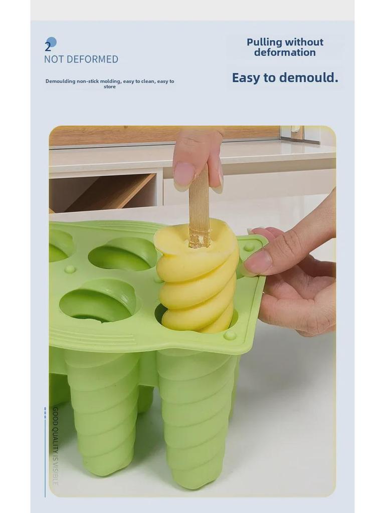 Sanxin 6-Spiral-Silikonform für selbstgemachtes Eis am Stiel