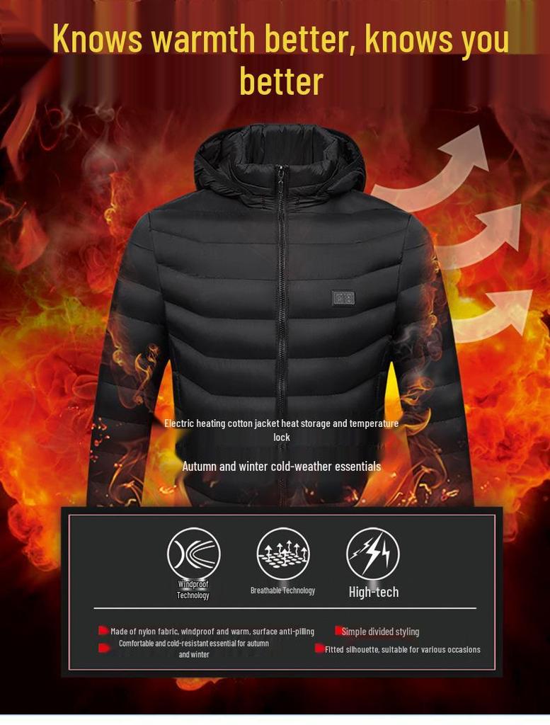 Veste en coton chauffante unisexe avec double contrôle intelligent, chauffage 11 zones, technologie portable, grande taille disponible