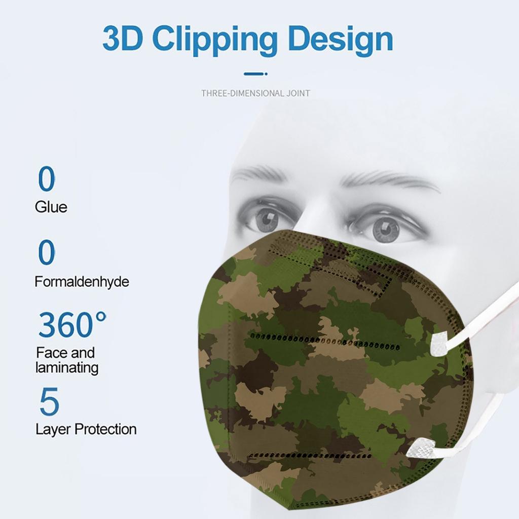 10PC Children Printed 5-Layer Mask Dust-Proof Windproof Mist Pollution  Filter