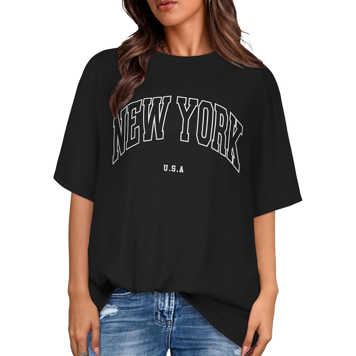 

rosemia Oversized Tshirts for Women Summer Short Sleeve Round Neck Graphic Tee Shirt XXXXXL