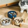 Niedliche Keramiknapf im japanischen Stil für Haustiere, Katzenpfoten-Design, Anti-Schling-Napf, Langsamfresser-Napf für Katzen, Anti-Umkipp-Napf, Runder Wassernapf für Haustiere, Hunde und Katzen