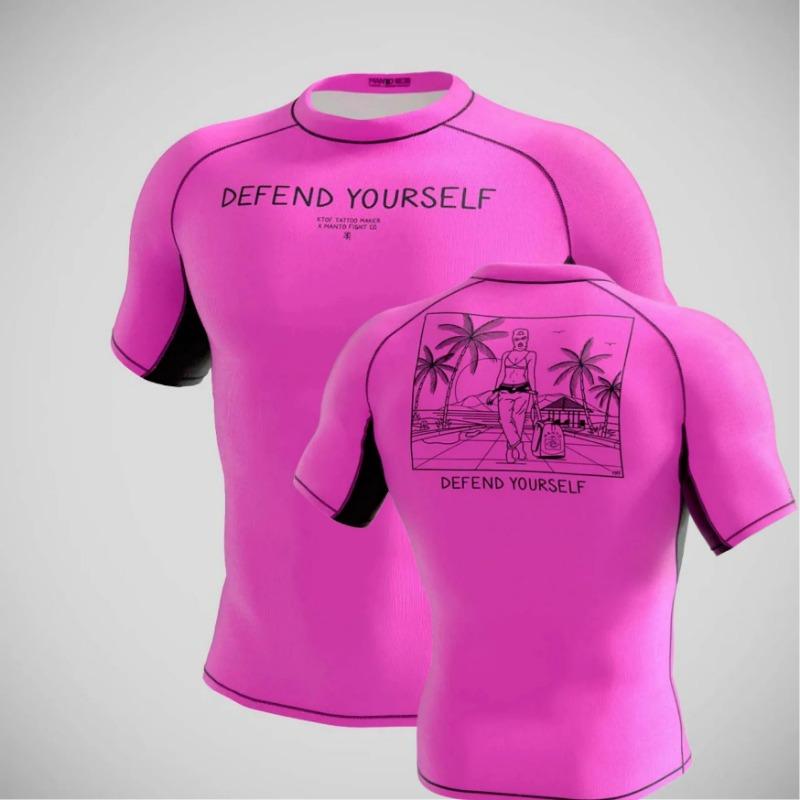 MANTO x Jannik Steger Tigerprint Kurzarm Rash Guard Weiß Schwarz BJJ Trainingsshirt für Herren