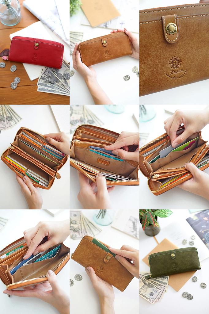 Dakota Genuine Leather Collagio Long Wallet with Women's Zip-Around Closure, Green, DA-36442-50