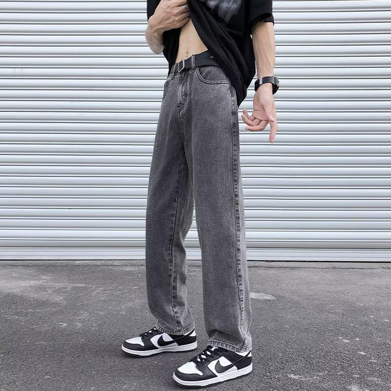 Damen Retro Rauchgraue High-Street Schlankheitsjeans - Lockeres gerades Bein, Frühjahr 2025 Kollektion