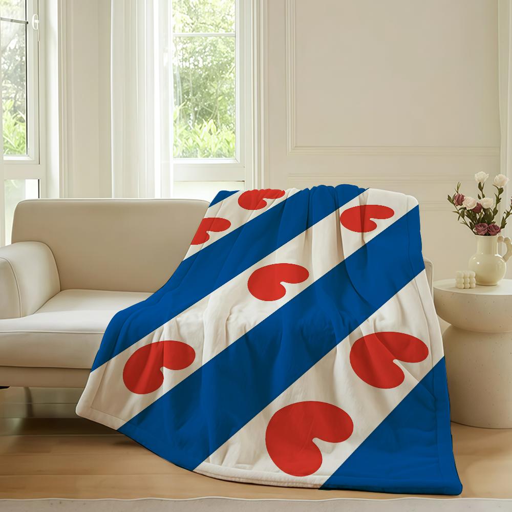 Nation flag Frisian flag Blanket For Sofa Office Bed Plane Travel Sleep Read Relax Camping Soft And Warm