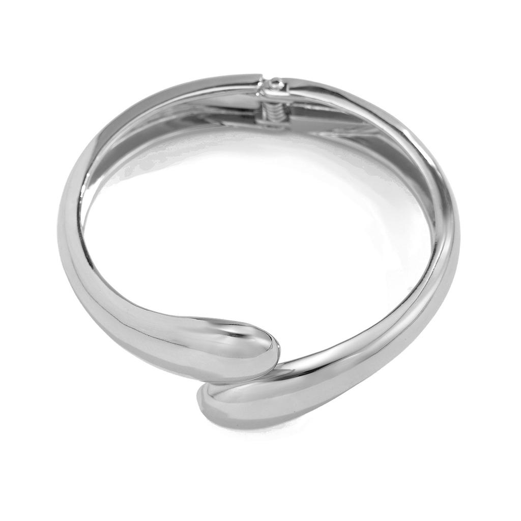 Punk Glossy Metal Big Pearl Cuff Bangles For Women Statement Irregular Wide Bangles Bracelets Men Party Fashion Jewelry