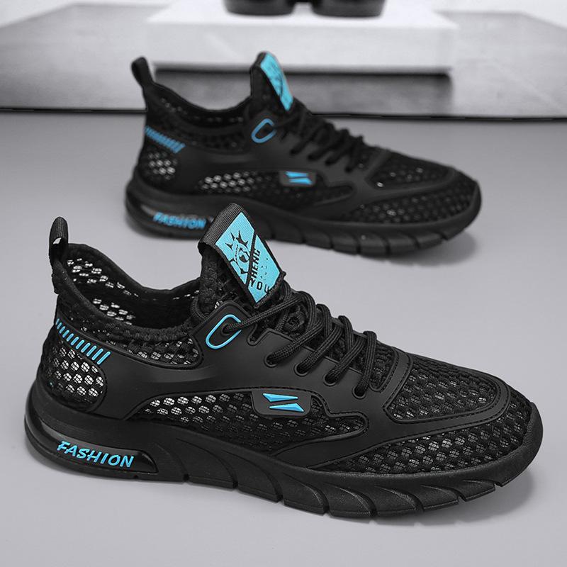 Summer new hollow mesh shoes breathable sports running shoes casual lace-up