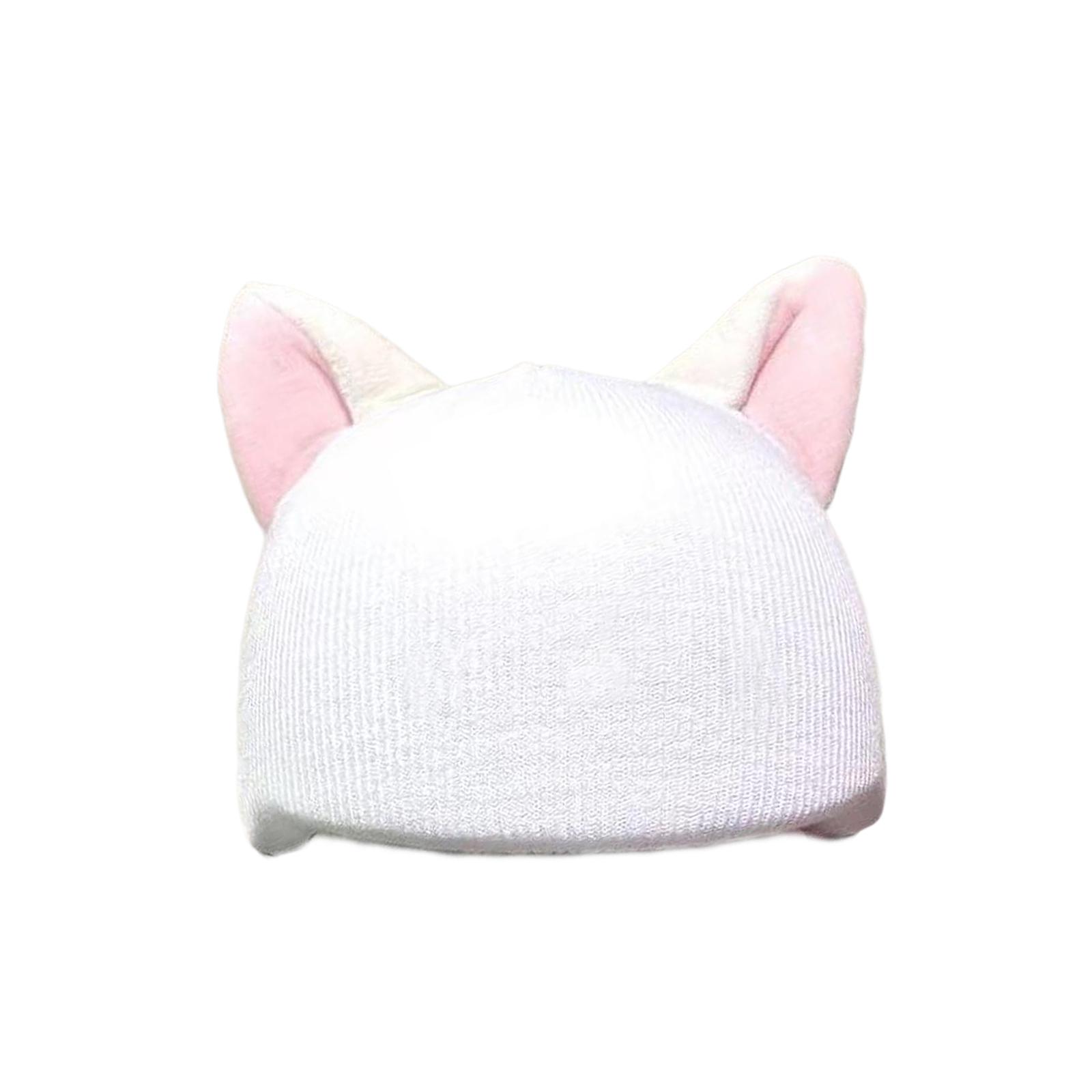 Ski Helmet Cover Outdoor Sports Accessories Cute Cartoon Animal Ears Helmet Cover Helmet Decoration Knitted Cap for Skateboard белый
