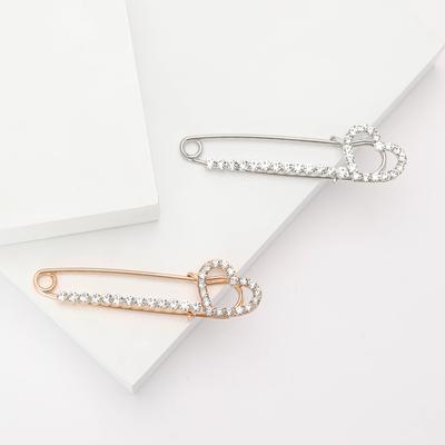 Stylish Simple Versatile Alloy Rhinestone Love Brooch Exquisite Trendy Women'S Suit Cardigan Corsage Accessories Pin