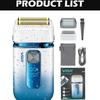 VGR Shaver for Men Smart LED Digital Display Shaver Barber Washable Dual Foil Beard Electric Razor Balds Head Shaving Machine with Extra Mesh V-362
