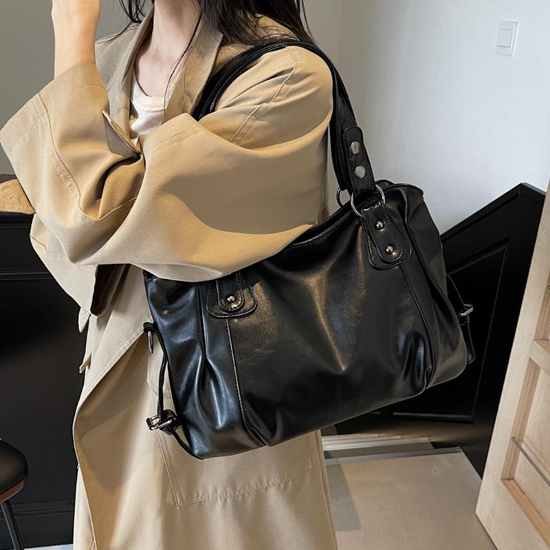 Soft Shoulder Bags High Quality Solid Colors Bags for Women Fashion Zipper Pu Women's Large Capacity Handbags
