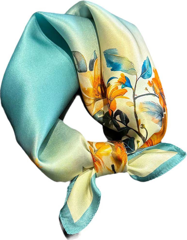 100% Czysty Jedwab Szalik Damski Na Szyję Kwadratowy Foulard Opaska Szaliki Bandana Moda Mała Hidżab Ponczo Szaliki Paszmina