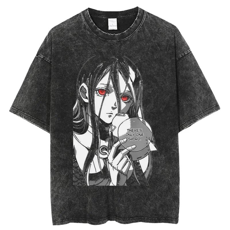 T-Shirts Druck T-Shirt Kurzes Oberteil Y2k Sommer Harajuku Oberteile Heißes Japanisches Anime Deadman Wonderland T-Shirt Gewaschen